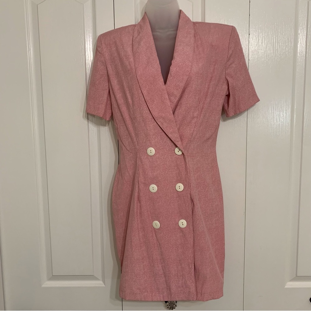 Vintage Young Edwardian Dress Pink Button Sz 11